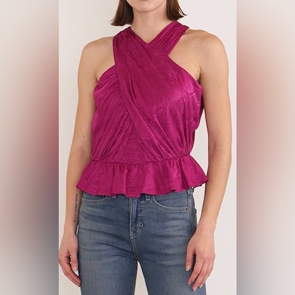 Veronica Beard Kailani Silk Blend Crop Top - Picture 5 of 13